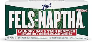 Fels-Naptha Laundry Bar and Stain Remover, Tough Stain Removal, 10 Ounces
